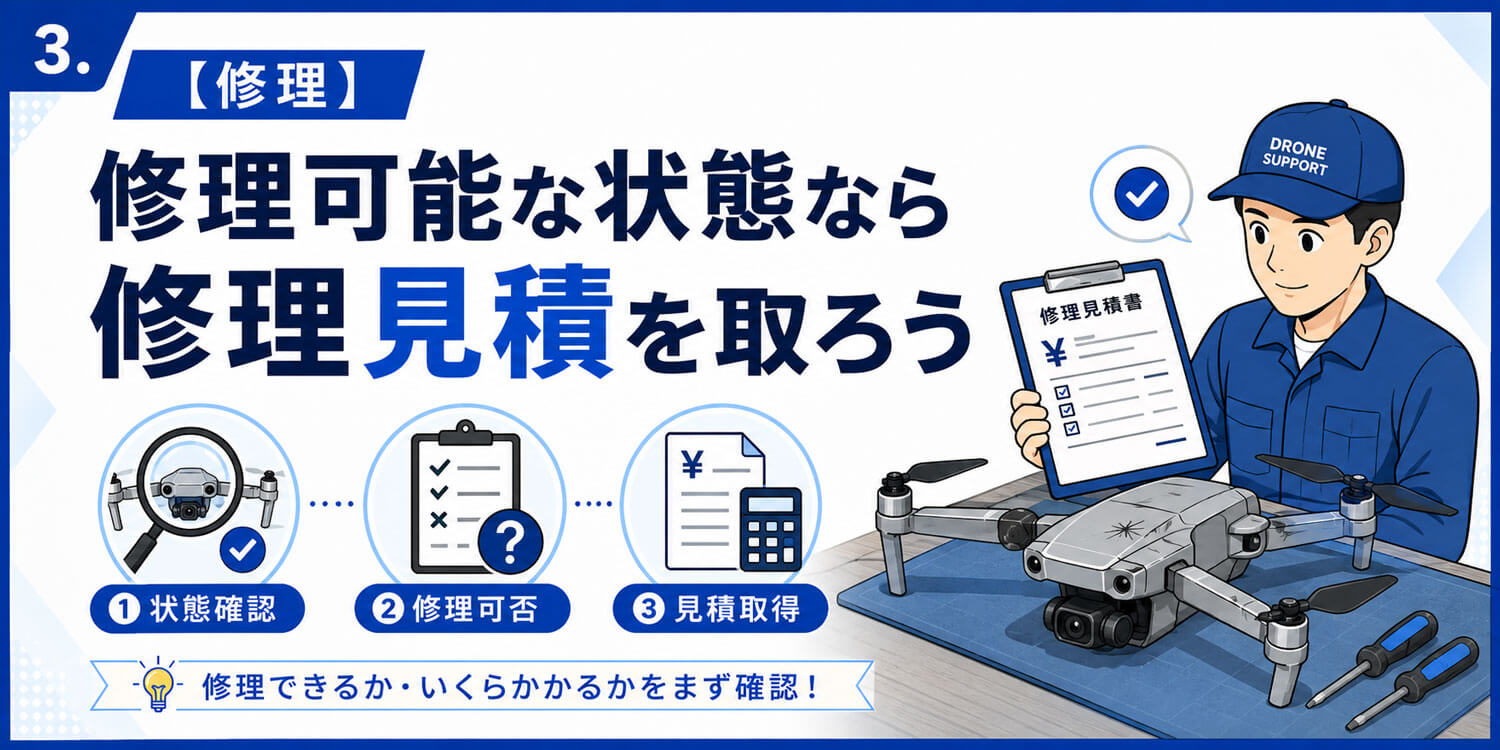ドローン事故 ドローン墜落 ドローン修理